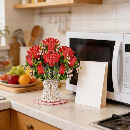 „Amžinas žydėjimas“ – 3D pop-up gėlių puokštė